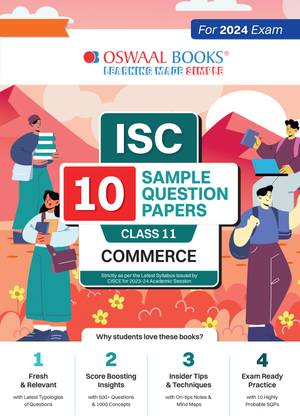 Oswaal ISC 10 Sample Question Papers Class 11 Commerce For 2024 Exams (Based On The Latest CISCE/ ISC Specimen Paper)