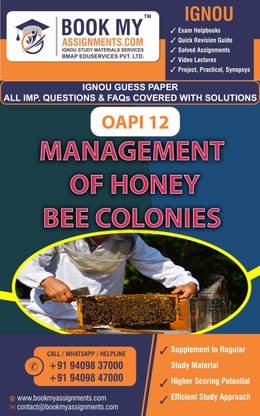 IGNOU OAPI 12 Management of Honey Bee Colonies | Guess Paper | Important Question Answer| Certificate in Beekeeping (CIB)