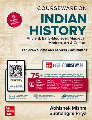 Indian History Courseware (English) | UPSC CSE 2025-26 | Civil Services Exam � Prelims & Mains | State PSCs/PCS Exams | Chapter-wise 12 Years� Online Prelims & Mains PYQs (2013�2024) | 75+ Online Author Videos | 5-Themes-in-1: Ancient, Early-Medieval, Medieval, Modern, Art & Culture | Exam Must-Have Topics Highlighted