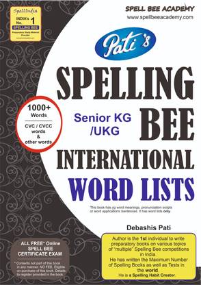 SPELL BEE ACADEMY Spelling Spell Bee WORD LISTS Book for Senior KG UKG exams