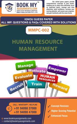 IGNOU MMPC 002 Human Resource Management | Guess Paper| Important Question Answer | Master of Business Administration – Human Resource Management (MBAHM)