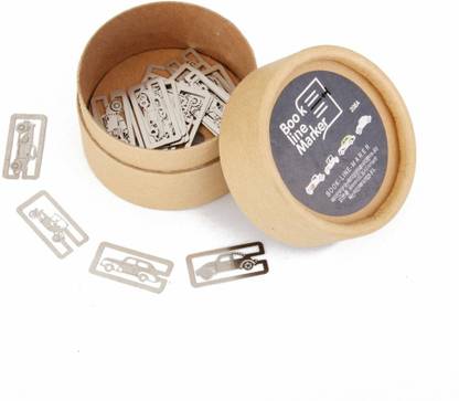 BOLT 20Pcs 4 Styles Metal Bookmarks Souvenirs Box Line Marker With Box - Cars Silver Metal Bookmarks Bookmark