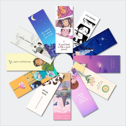 craft maniacs SET OF 12 ANIME THEME SERIES BOOKMARKS FOR READERS ANIME Bookmark