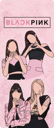 HATSU ART STUDIO Handmade BlackPink Bookmark, Dual Side Glossy Laminated, Waterproof - Pack of 2 Paper Bookmark