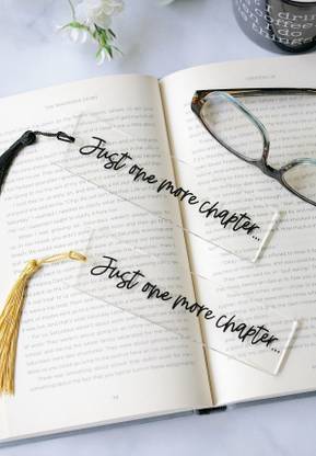 Styleensbysaakshi Resin/ Acrylic quote Bookmark (Just one more chapter ) Acrylic Bookmark