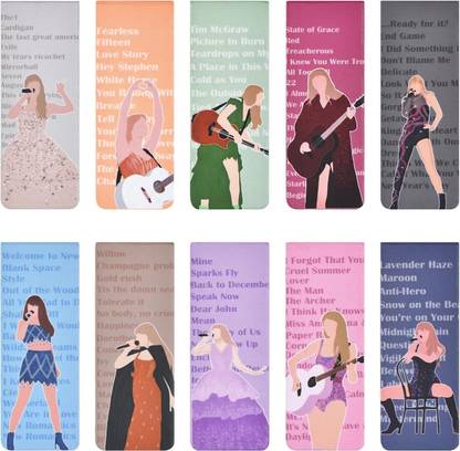 craft maniacs TAYLOR SWIFT SET OF 10 MAGNETIC BOOKMARKS FOR READERS MAGNETIC Bookmark