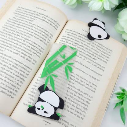 HOBIGO 3D CUTE PANDAS, CLIMBING AND FALLING (PACK OF 2) Plastic Bookmark