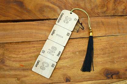 STASH HOUSE Periodic Table of Elements Wooden Bookmark, Science Chemical Element Bookmark Wooden Bookmark