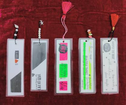handmadearts Paper Bookmarks set of 5 for Book Lovers Paper Bookmark