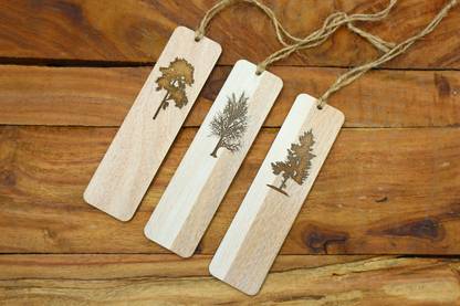 style works Long tree Wooden Bookmark