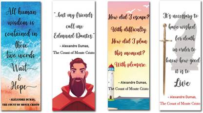 shires Unique Quotes Of The Count of Monte Cristo by Alexandre Dumas Printed Texture Paper Bookmark