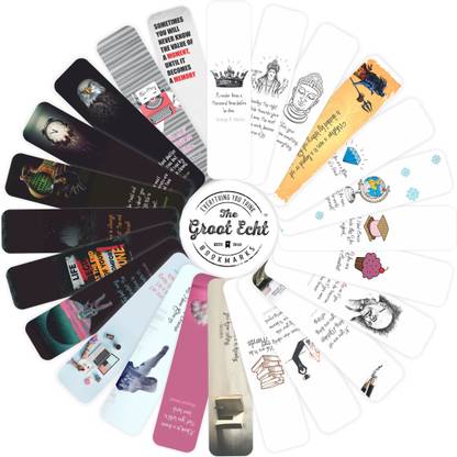 The Groot Echt TGE Bookmarks Set of 24 - Specially Designed for Book Paperback Bookmark (Specially Designed inspiration through,Unique "Quotes", Multi-color Bookmark Bookmark