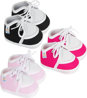 Neska Moda 0 To 12 Months Baby Boys & Baby Girls Set of 3 Pair Combo Soft Cotton Lace Booties