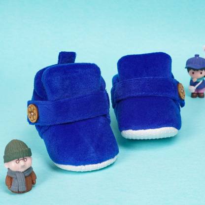 Neska Moda Baby Boys & Baby Girls 6 To 12 Months Velvet Velcro Booties