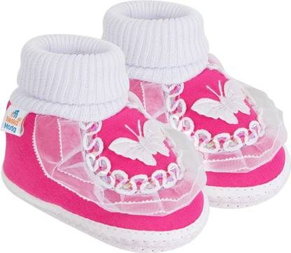 Neska Moda 3 To 12 Months Baby Girls & Baby Boys Soft Cotton Cute Butterfly Booties
