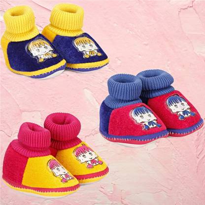 Dhairya Collection Latest design booties for baby Pack of 3 boy and baby girl Booties