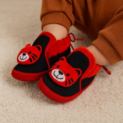 Mynekids Teddy Baby Booties - Soft Cotton, Anti-Slip, Warm Shoes for Infants 6-12M Booties