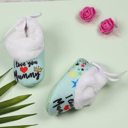 BOOT BOX Baby Boys & Girls 3 TO 12 Months Skin Friendly Soft Cotton Papa Booties-1132 Booties
