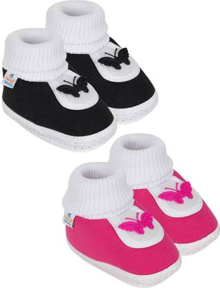 Neska Moda 0 To 12 Months Cotton Booty 2 Pair Newborn Baby Boys & Girls Skin Friendly Soft Booties