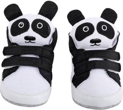 Baby Moo Panda Black Velcro Booties Booties