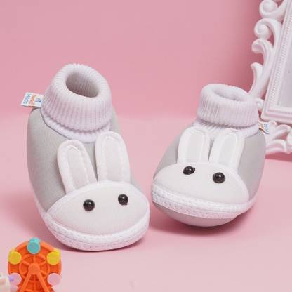Neska Moda 0 To 6 Months Baby Boys & Baby Girls Cute Soft Cotton Pre-Walker Rabbit Face Booties