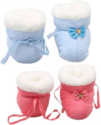 Antoj New Born Baby Booties Fancy Socks Cum Shoes Design for Winter Unisex Booties Booties