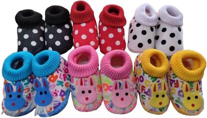 APLIX Baby Booties For Girls and Boys Shoes Boots Pack of 3 Booties