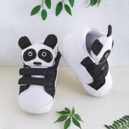 Baby Moo Panda Black Velcro Booties Booties