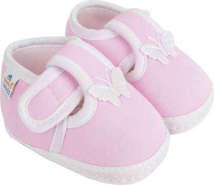 Neska Moda 0 To 6 Months Butterfly Velcro Newborn Soft Skin-Friendly Cotton Baby Booties