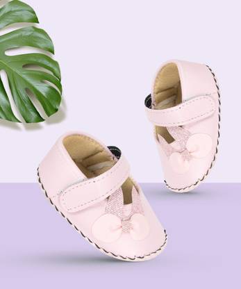 Neska Moda 6 To 12 Months Newborn Baby Girls Belly Shoe Fancy Partywear Soft Baby Sandal Booties