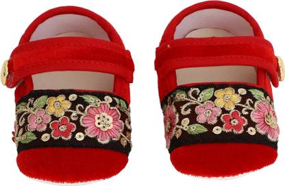 Coco Candy Red Velvet Booties in ethnic Multicolor Lace Booties