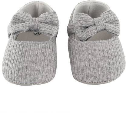 Baby Moo Pretty Bow Grey Booties Booties