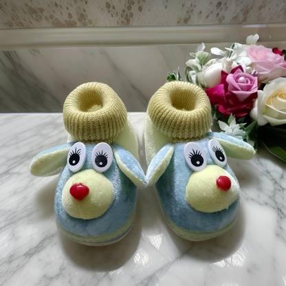 Trecify 0 To 12 Months Baby Boys & Baby Girls Soft Velvet Cute Booties
