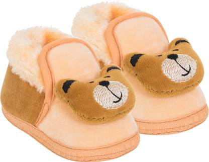 Neska Moda 6 To 12 Months Baby Boys & Girls Teddy Face Velvet Baby Booties