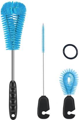 Zibuyu Bottle Cleaning Brushes Set 3Pcs with Straw Brush and Cup Lid Brush for Bottles