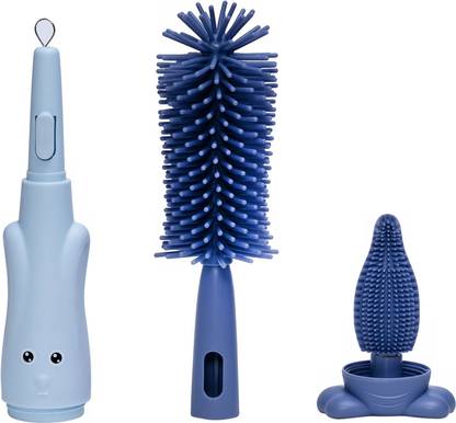 Adore THE SILICONE RABBIT 3 IN1 Scratch Free Bottle,Teat and Straw Cleaning Brush Kit