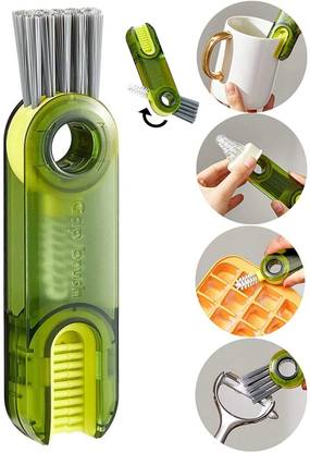 F8WARES 3 in 1 Multipurpose Bottle Gap Cleaner Brush, Water Bottle Cleaning Brush Lid