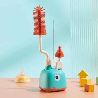 TONY STARK 360° Movable Silicone Bristles Baby Kids Feeding Bottle, Nipple &
