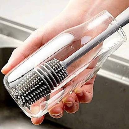 Kinematic Enterprise Silicone Bottle Cleaning Brush Long Handle Baby Bottle Cleaner Milk Bottle