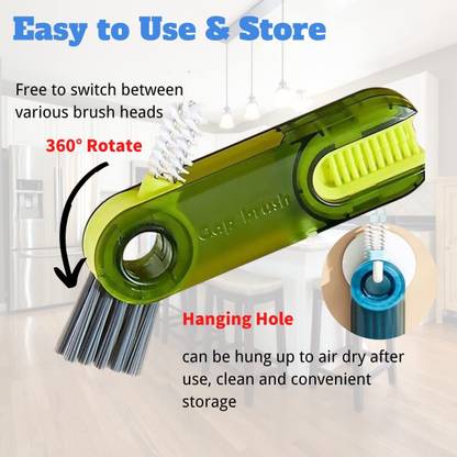 Y Mall 3 in 1 Multifunctional Cleaning Brush,Cup Lid Cleaning Brush Set