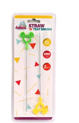 Adore Straw 'N' Teat Brush - BPA Free - Stainless Steel Wire - Cleans Straws, Teats, Spouts - Ergonomic Firm Grip