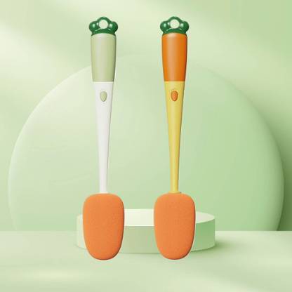 NARV Bottle Cleaner Brush for Baby Bottles Cleaning Brush in Carrot Shape (Multi)