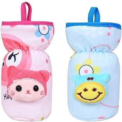 Lilz caress Baby Products New Born Baby Feeding Bottle Cover Imported Fabric Printed Bottle Cover Feeder Cover Set Fancy Bottle Cover Feeder Cover (125-150 ML) - Pack of 2