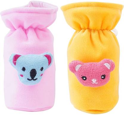 Lala Maneet Plush Baby Feeding Bottle Cover with Animated Cartoon Design (60ML-125ML, Small)
