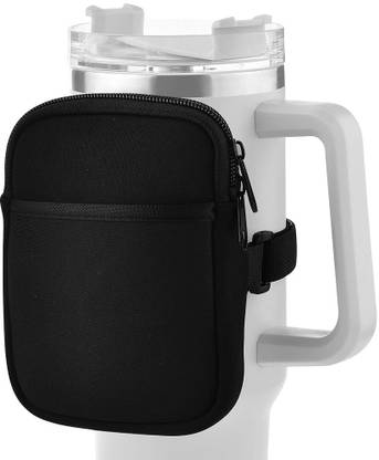 HASTHIP Small Zipper Pouch with Adjustable Elastic Band Water Cup Attachment Bag Wrist