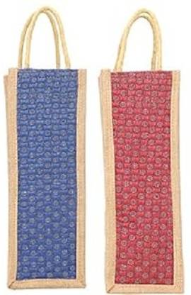 Nevy Printed Jute Bottle Bag