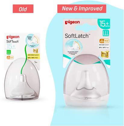 Pigeon Softlatch Peristaltic LLL Case Nipple - White Variable Flow Nipple