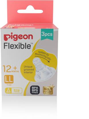 Pigeon PERISTALTIC NIPPLE LL- 3 PCS with pack of 1 Fast Flow Nipple