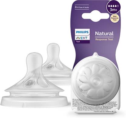 Philips Avent Natural Response Teat SCY964/02 | 3m+ age | Flow 4 | BPA free Medium Flow Nipple
