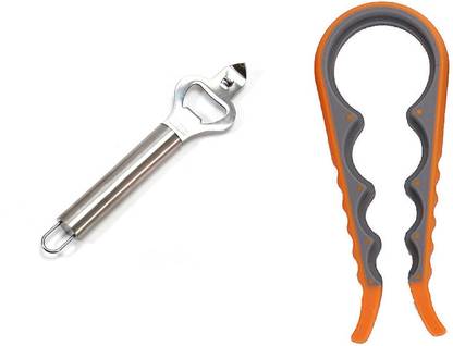 ANADI Bottle Opener, Beer Opener with Hook for Home Jar & Bottle Opener Rubber Design Fits All Bottles Caps Premium Easy Grip Bottle Opener Set